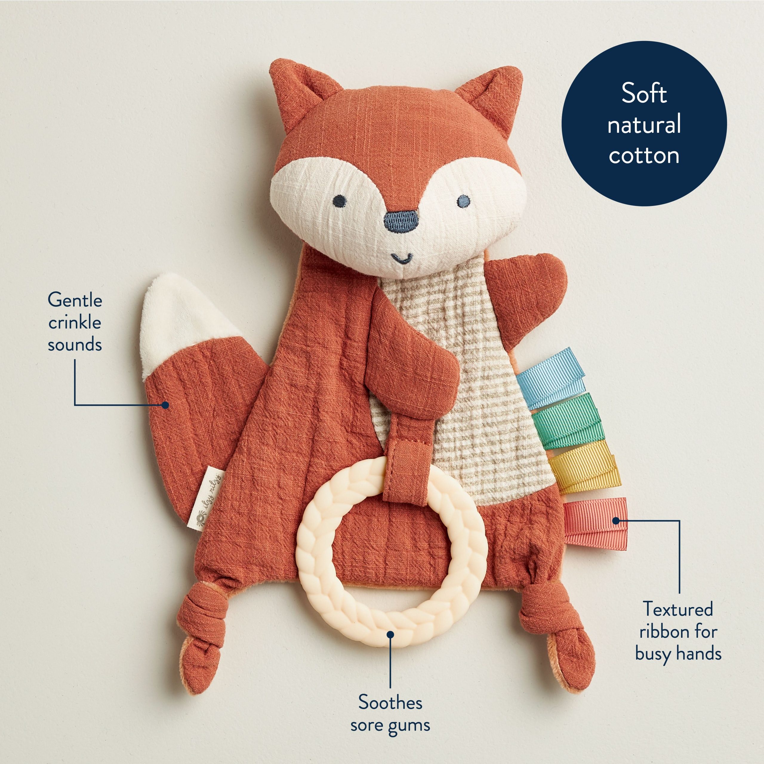 Bitzy Crinkle™ Sensory Crinkle Pal Fox - Image 4