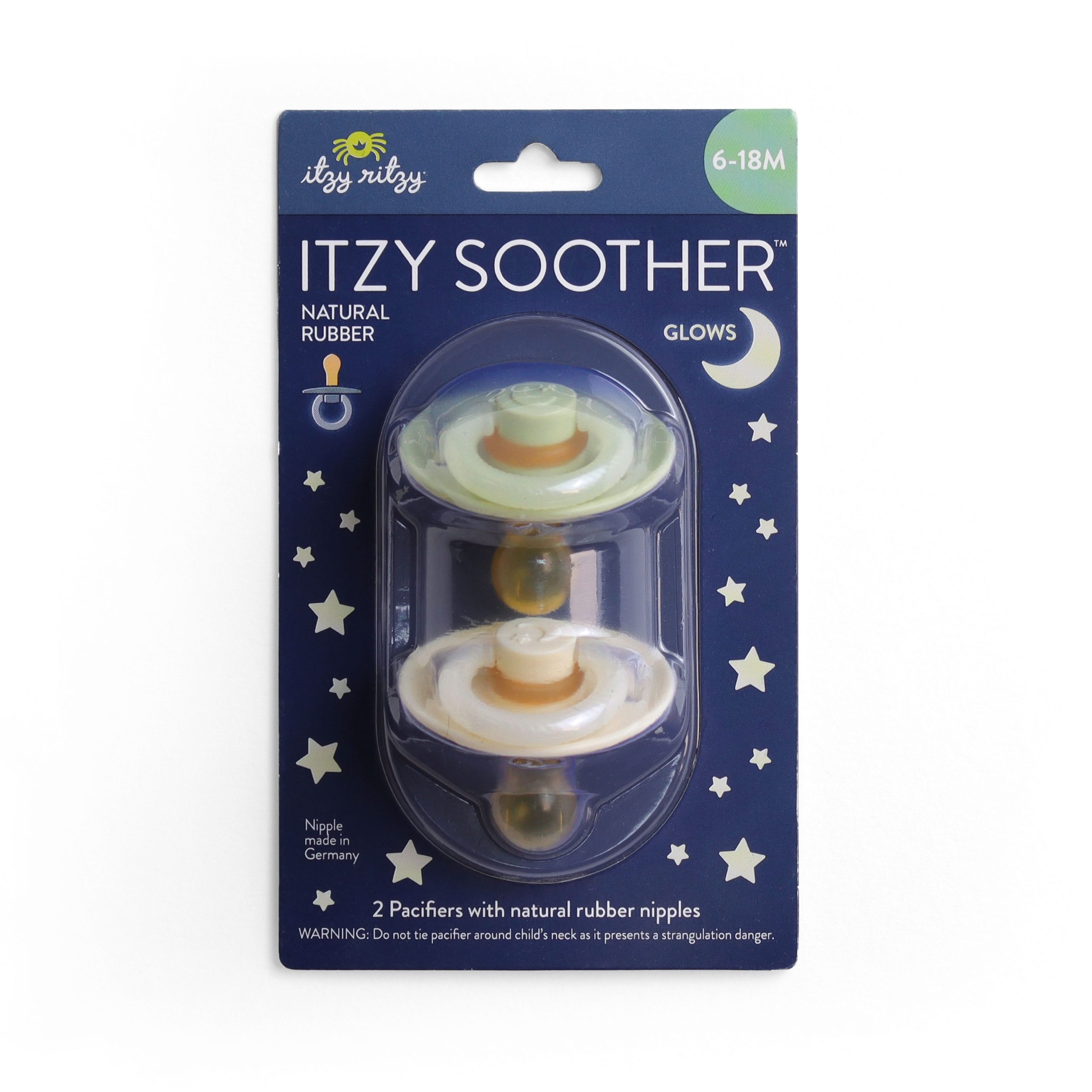Itzy Soother™ Glow in the Dark Natural Rubber Pacifier - 6-18M - Image 8